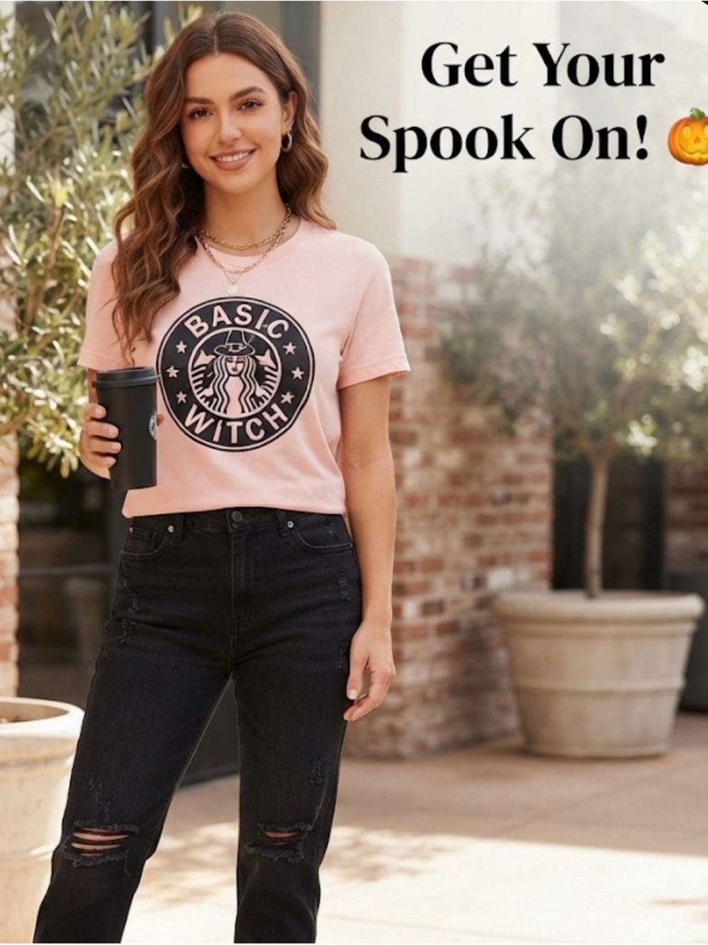 EUC Basic Witch Pink Graphic Tee Inspired by Starbucks